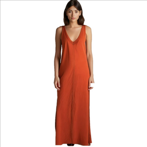 KNIX NEW long modal V-neck tank dress size small,  sunset